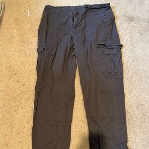 Women Old Navy Grey/Black Cargo Pants